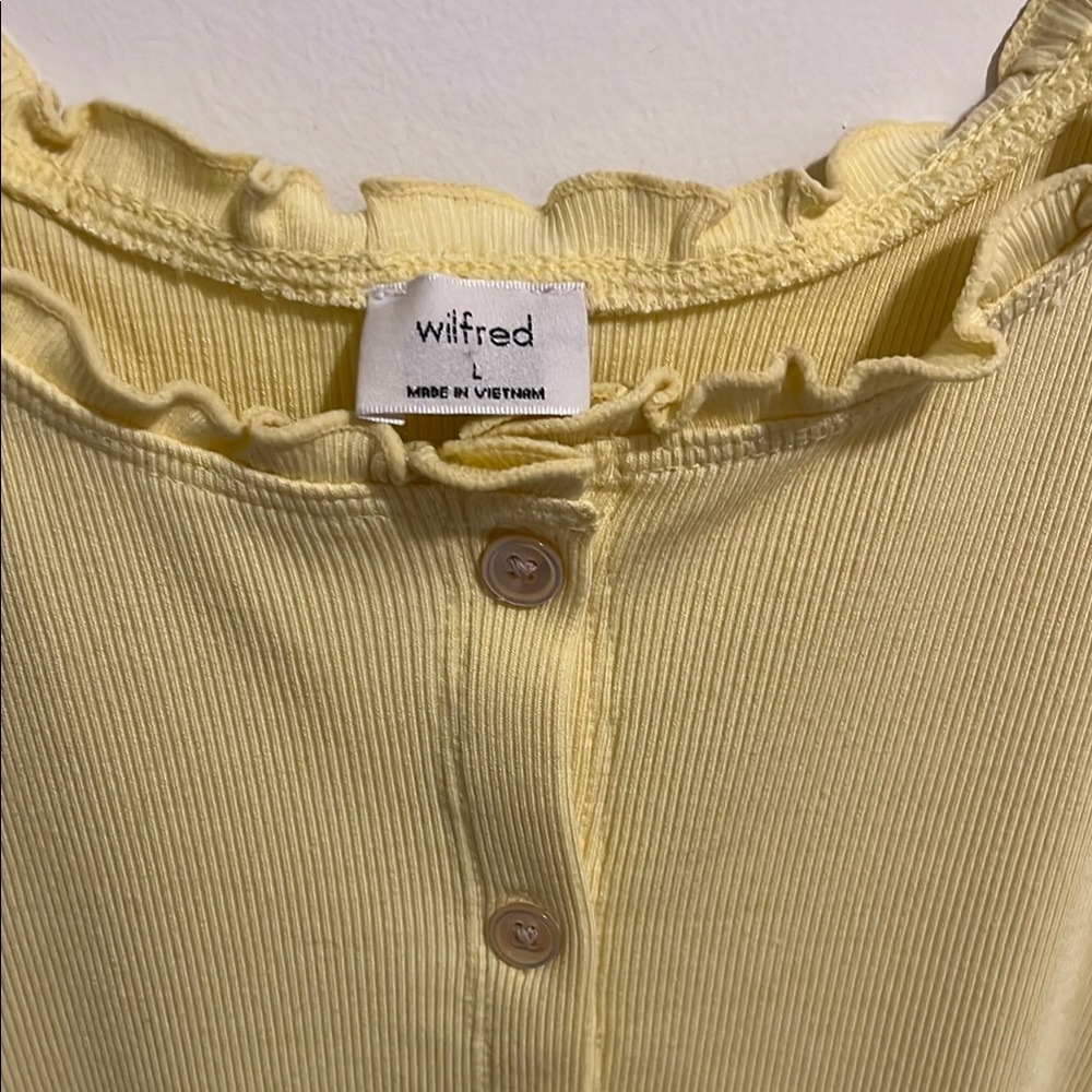 Wilfred Yellow Ruffled Crop Tank Top - Picture 2 of 3